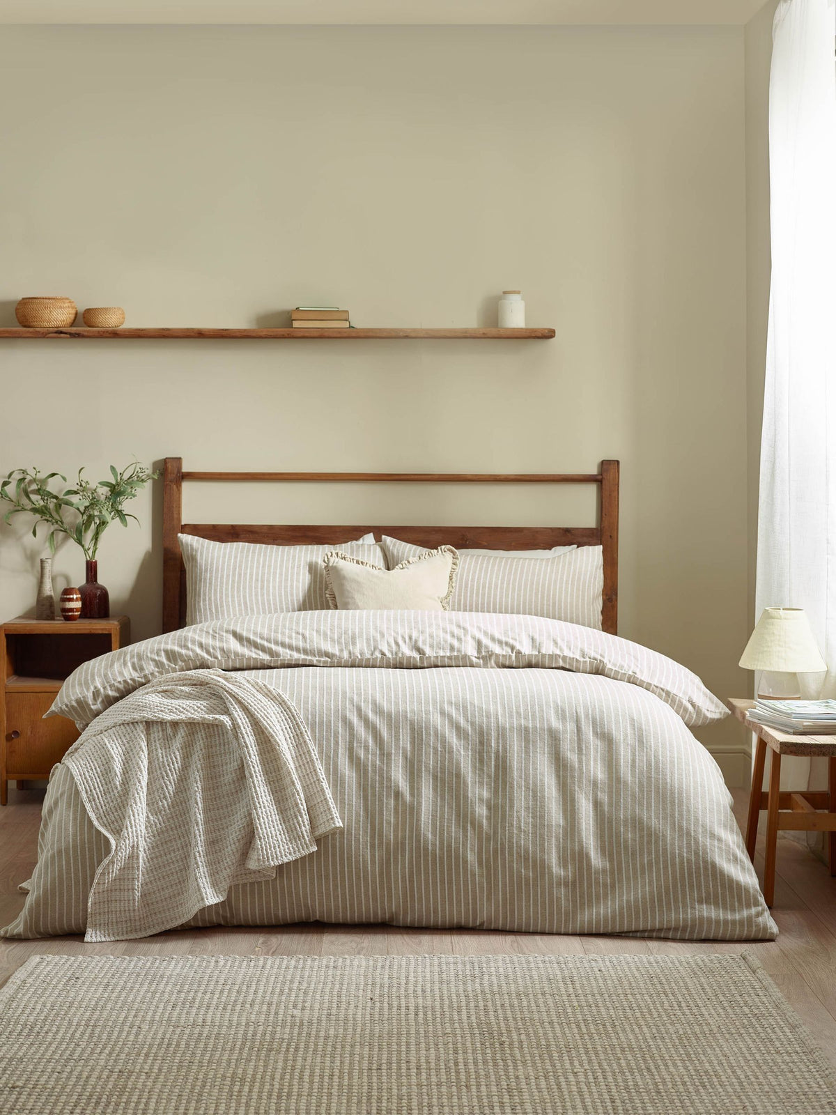 Holme Stripe Brushed Cotton Duvet Cover Set (British brand)