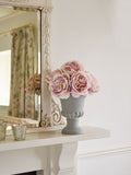 Shabby Chic pink artificial peonies in urn, UK version