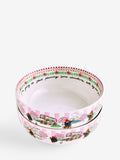 Cath Kidston set of 4 pink Paddington Blossom porcelain pasta bowls, imported from the UK