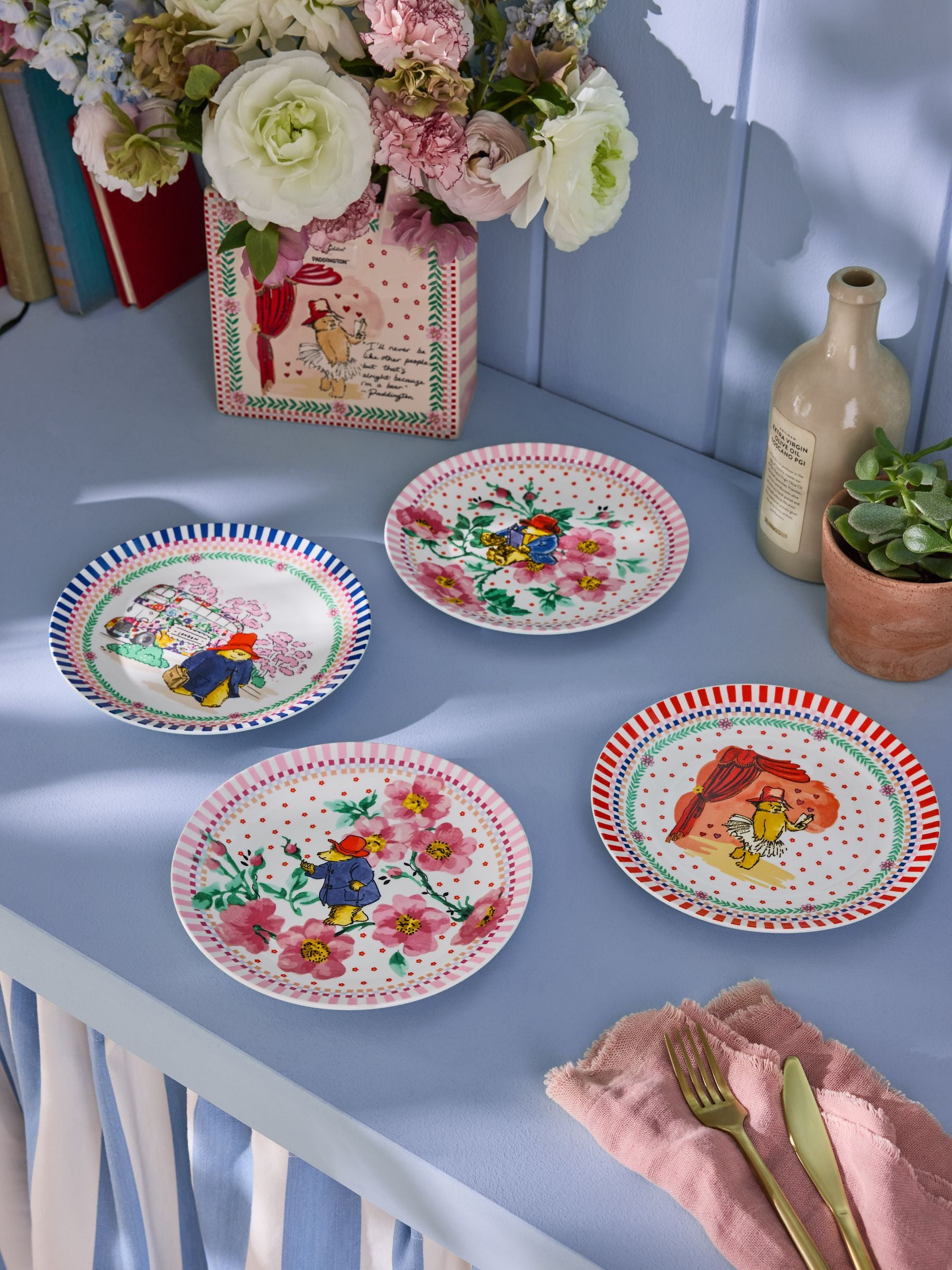 Cath Kidston pink Paddington Blossom side plates - British product