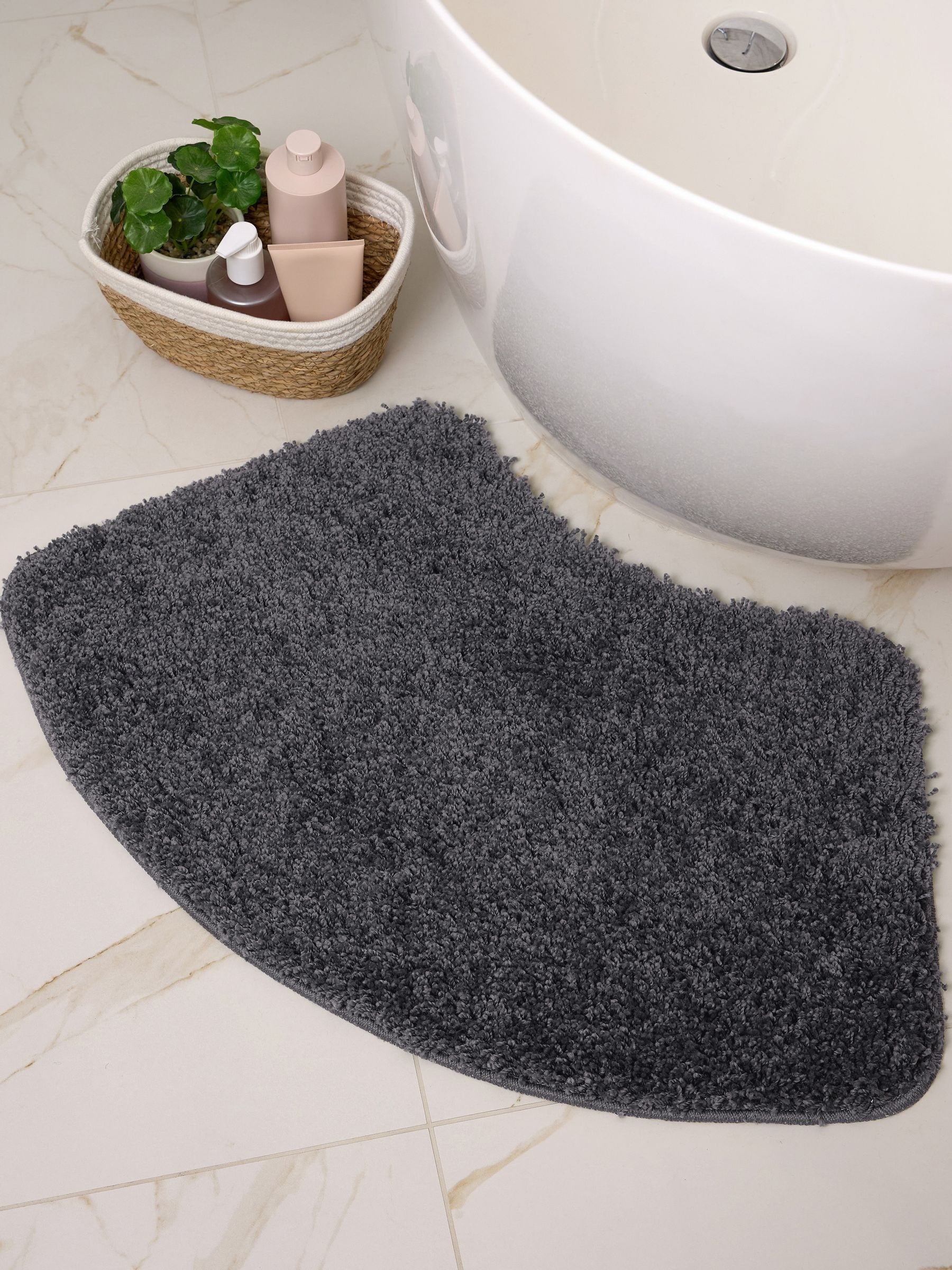 My Rug Buddy Black Shaggy Bath Mat 50x80