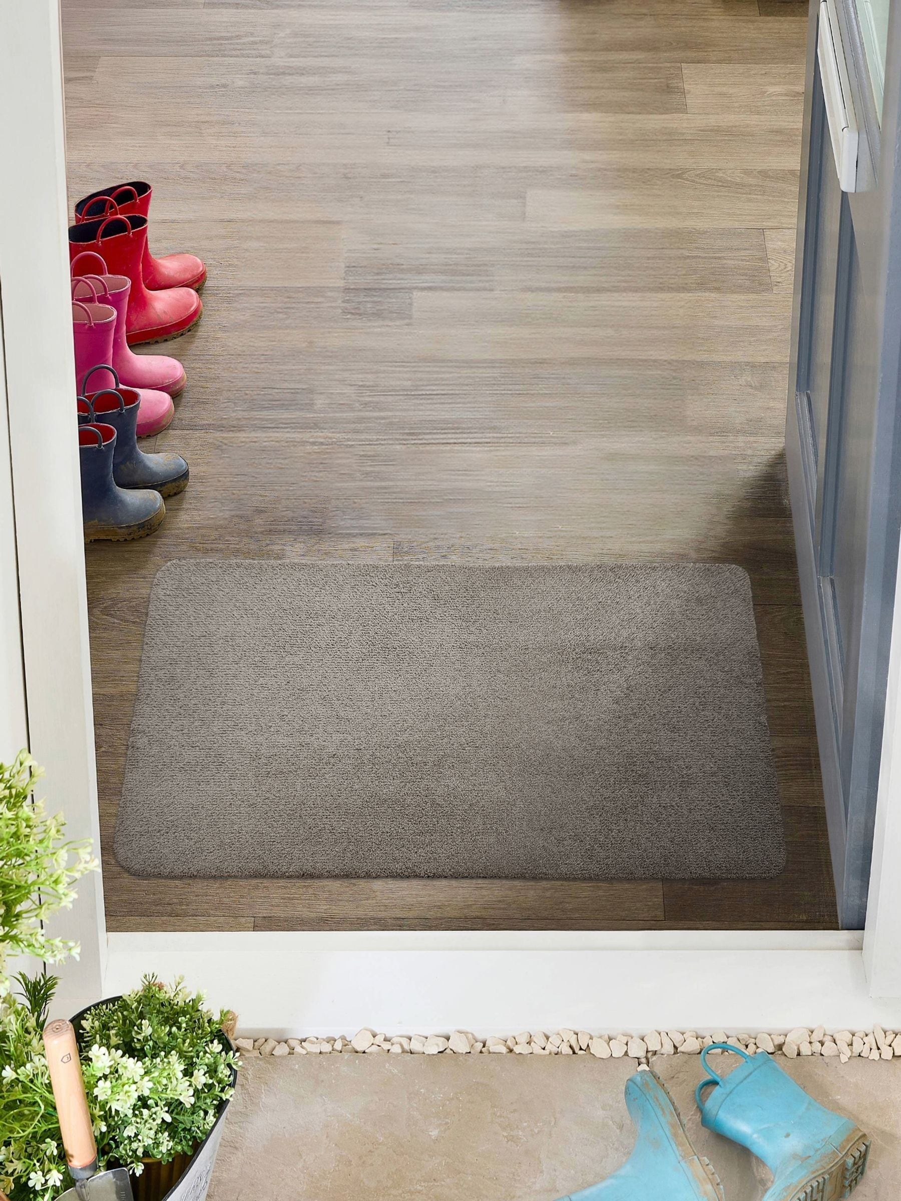 My Mat Ghost Grey soft washable doormat, imported from the UK