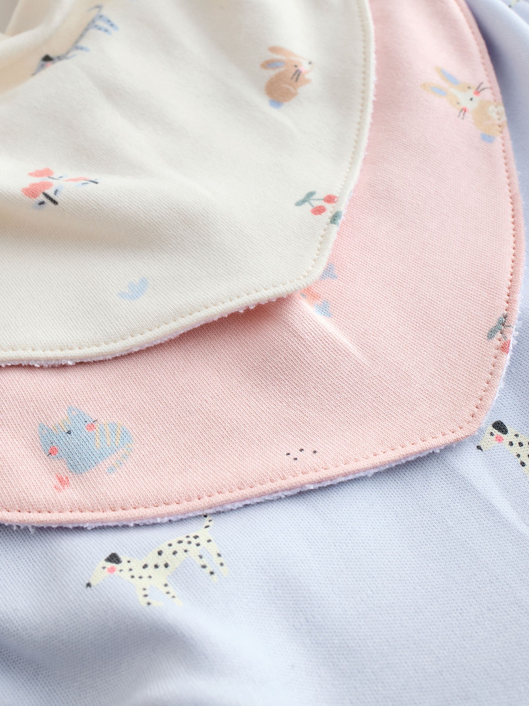 Baby dribble bibs pastel character 5 pack, imported from the UK
