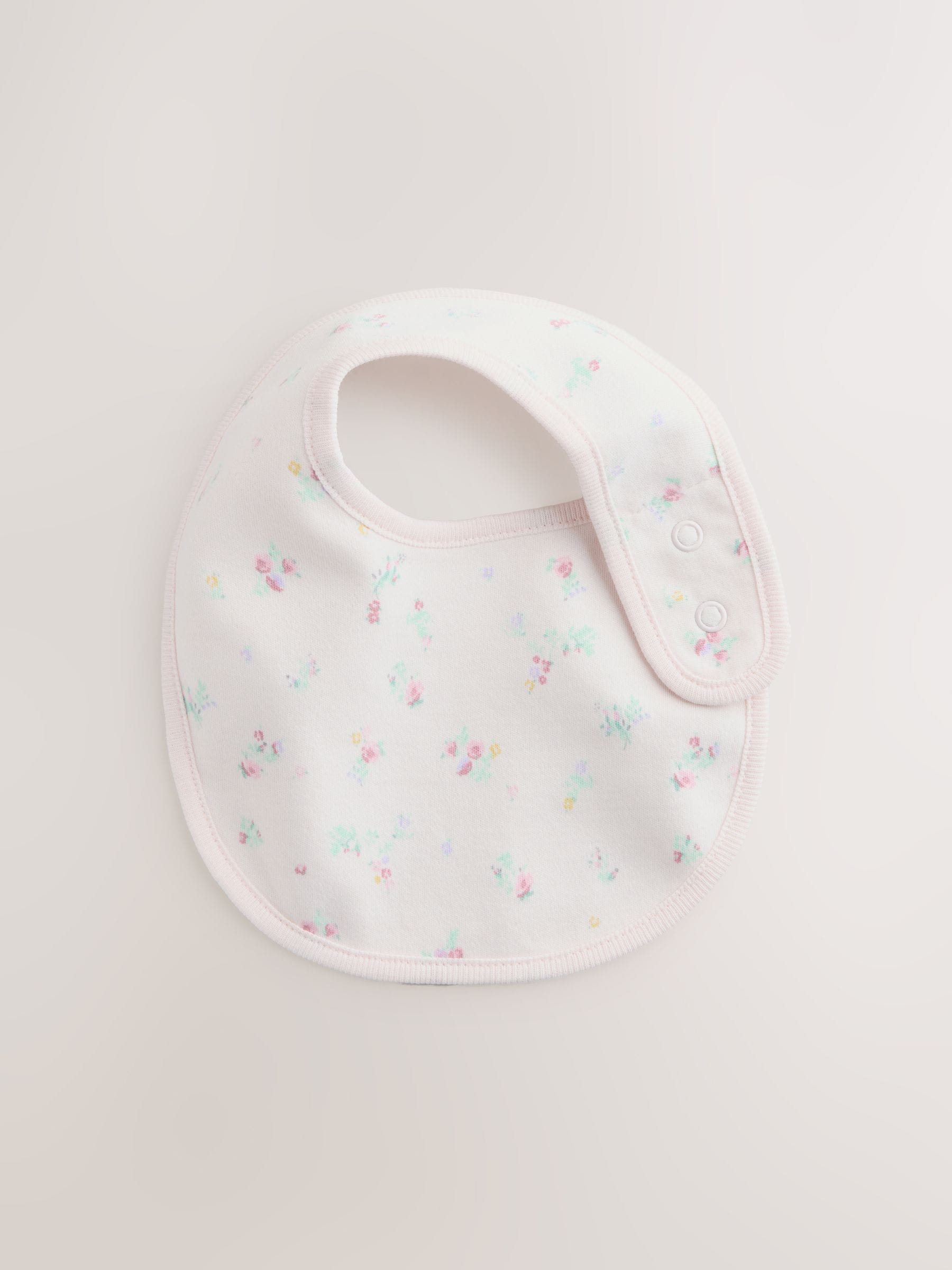 Baby bibs 5 pack pink and white cotton - British product