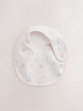 Baby bibs 5 pack pink and white cotton - British product