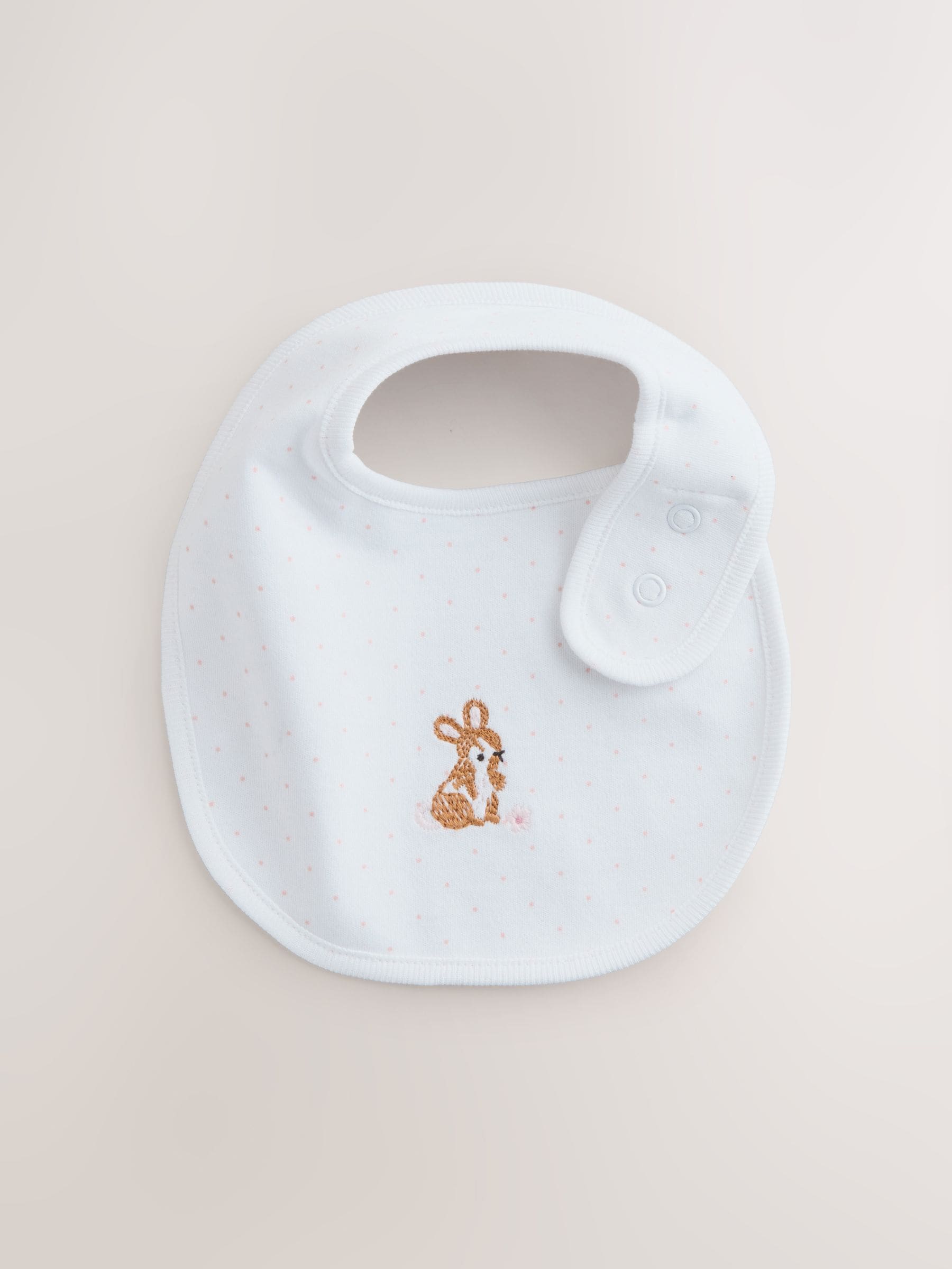 Baby bibs 5 pack pink and white cotton - British product