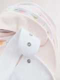 Baby bibs 5 pack pink and white cotton - British product