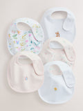 Baby bibs 5 pack pink and white cotton - British product