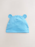 baby beanies set blue green cotton hats - British product