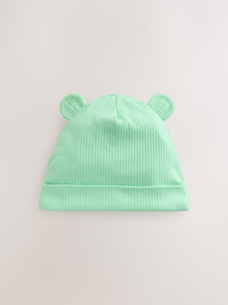 baby beanies set blue green cotton hats - British product