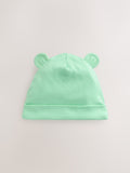 baby beanies set blue green cotton hats - British product