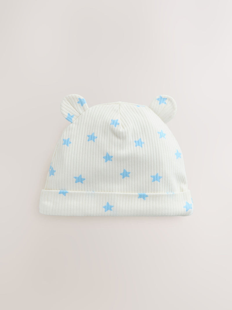 baby beanies set blue green cotton hats - British product