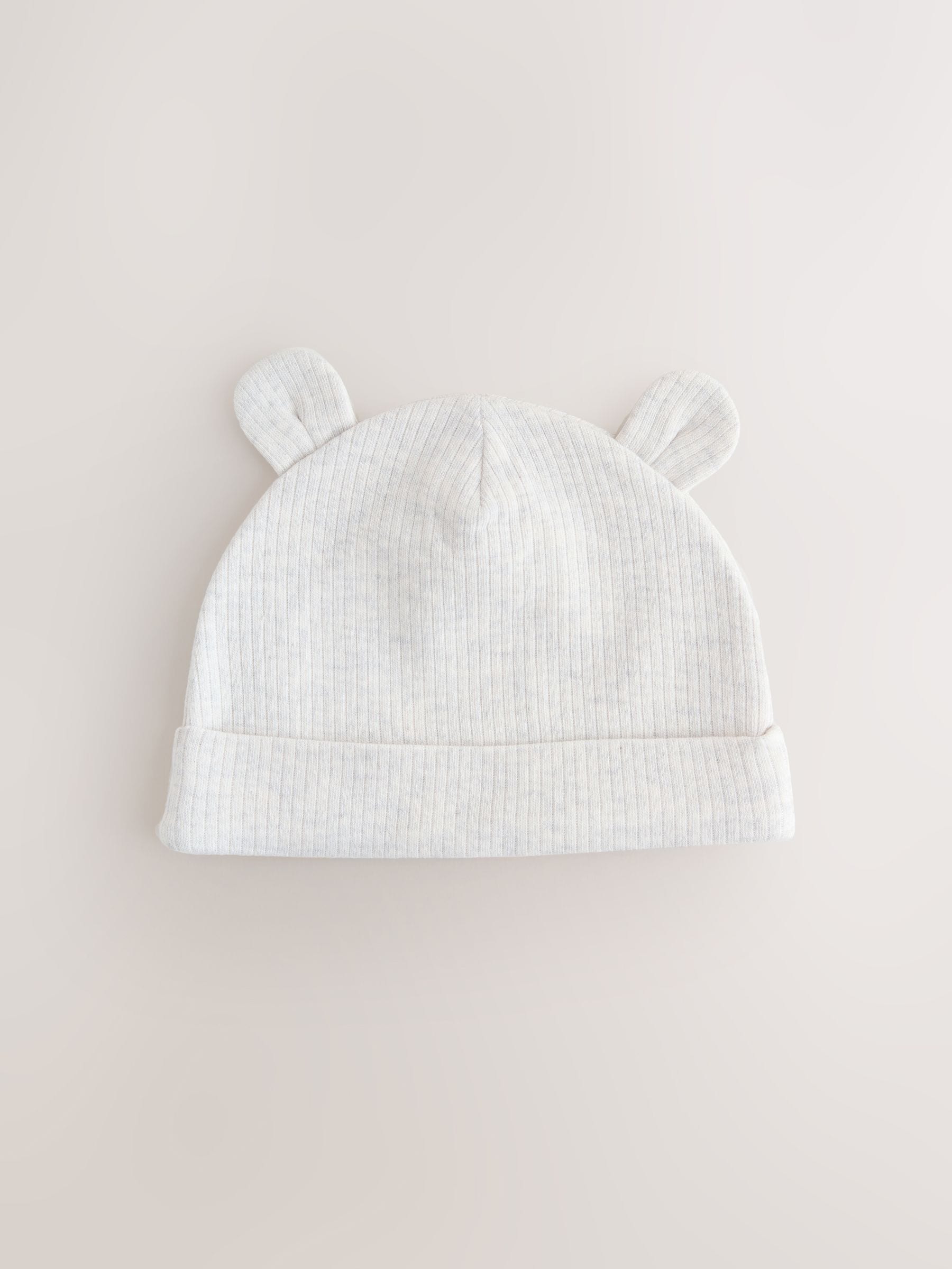 Baby beanies 3 pack neutral 0-12mths (British brand)