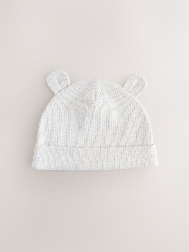 Baby beanies 3 pack neutral 0-12mths (British brand)