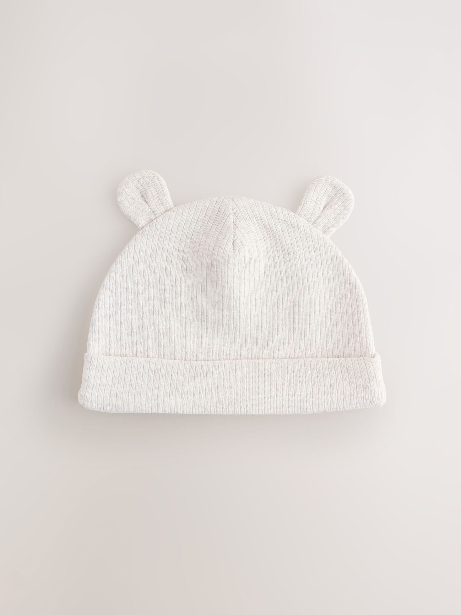 Baby beanies 3 pack neutral 0-12mths (British brand)