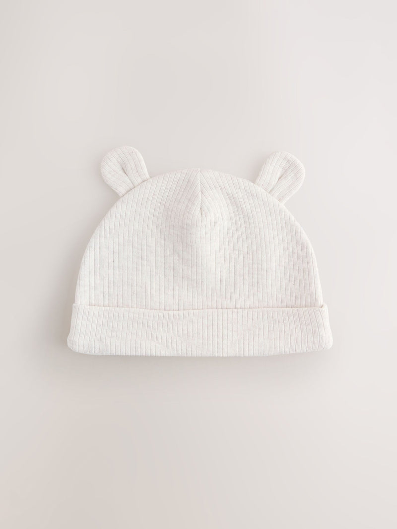 Baby beanies 3 pack neutral 0-12mths (British brand)