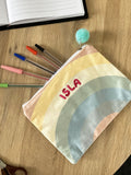 Solesmith pink embroidered pencil case, imported from the UK