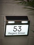 Loveabode solar house sign personalised LED door number plaque (British brand)