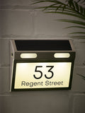 Loveabode solar house sign personalised LED door number plaque (British brand)