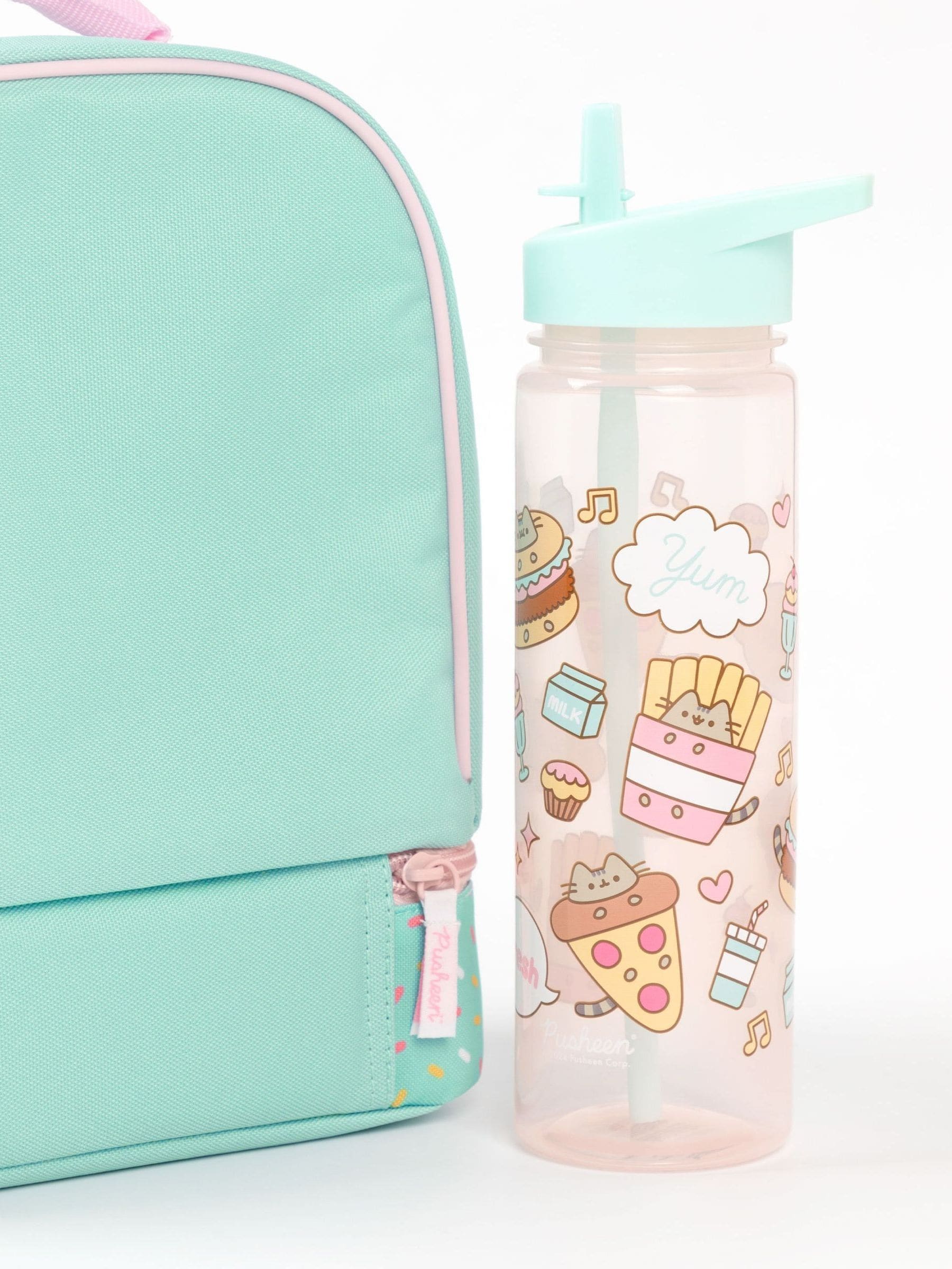 Pusheen green girls lunch bag and bottle set (British brand)