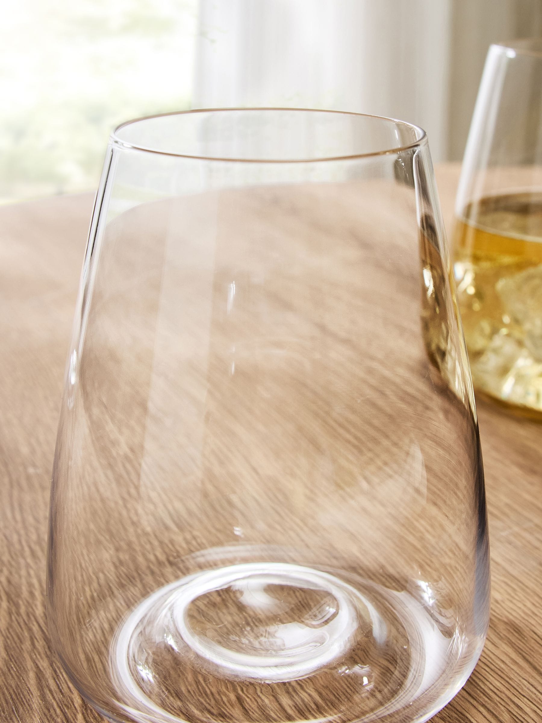 Set of 4 clear tapered tumbler glasses - British product