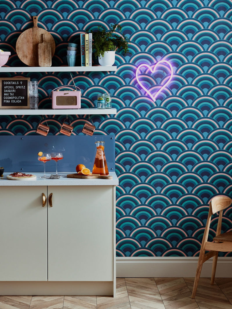 Graham & Brown Surf Envy Curve Sky 10M Wallpaper