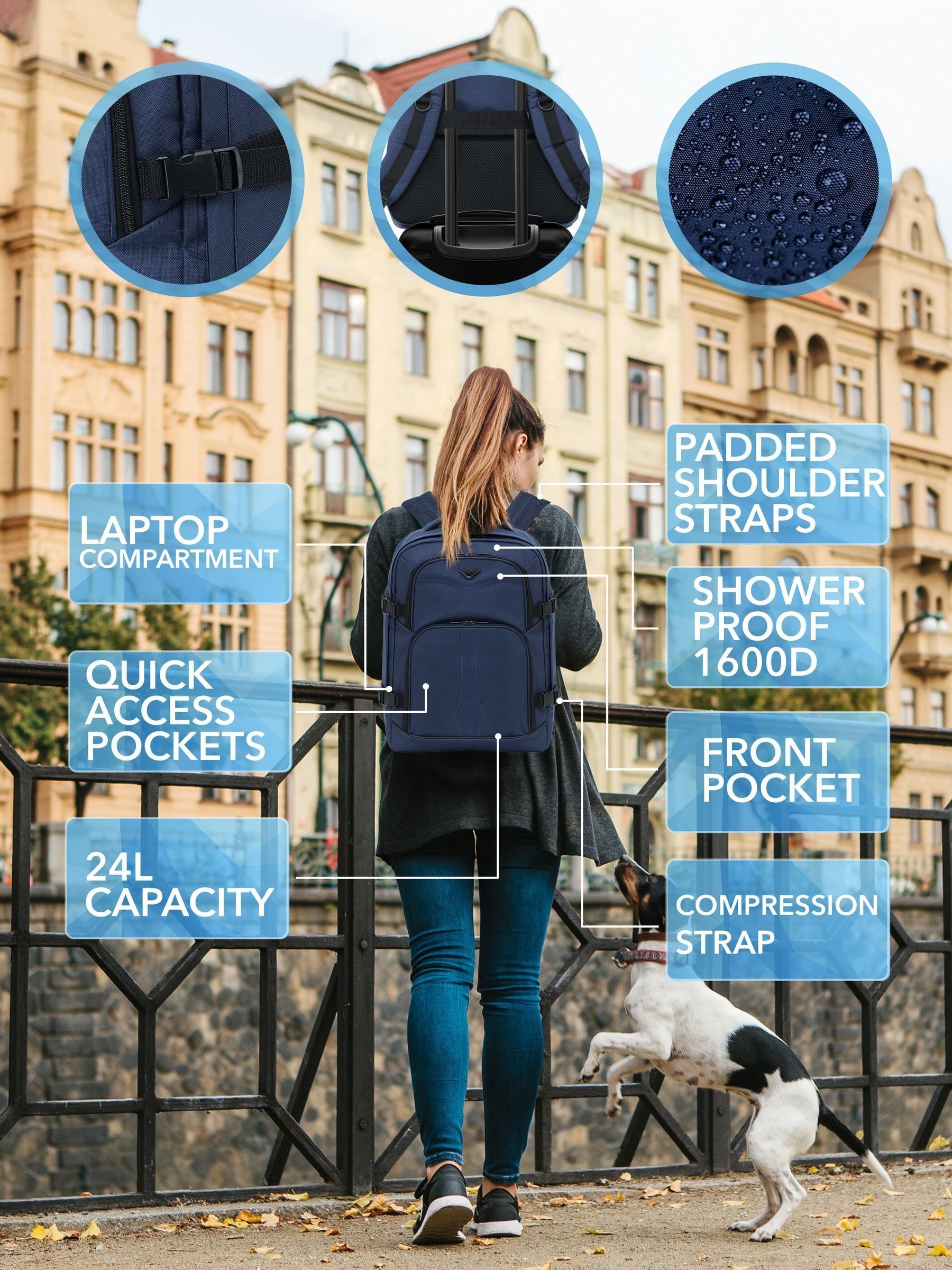 Flight Knight black carry-on rucksack 24L (British brand)