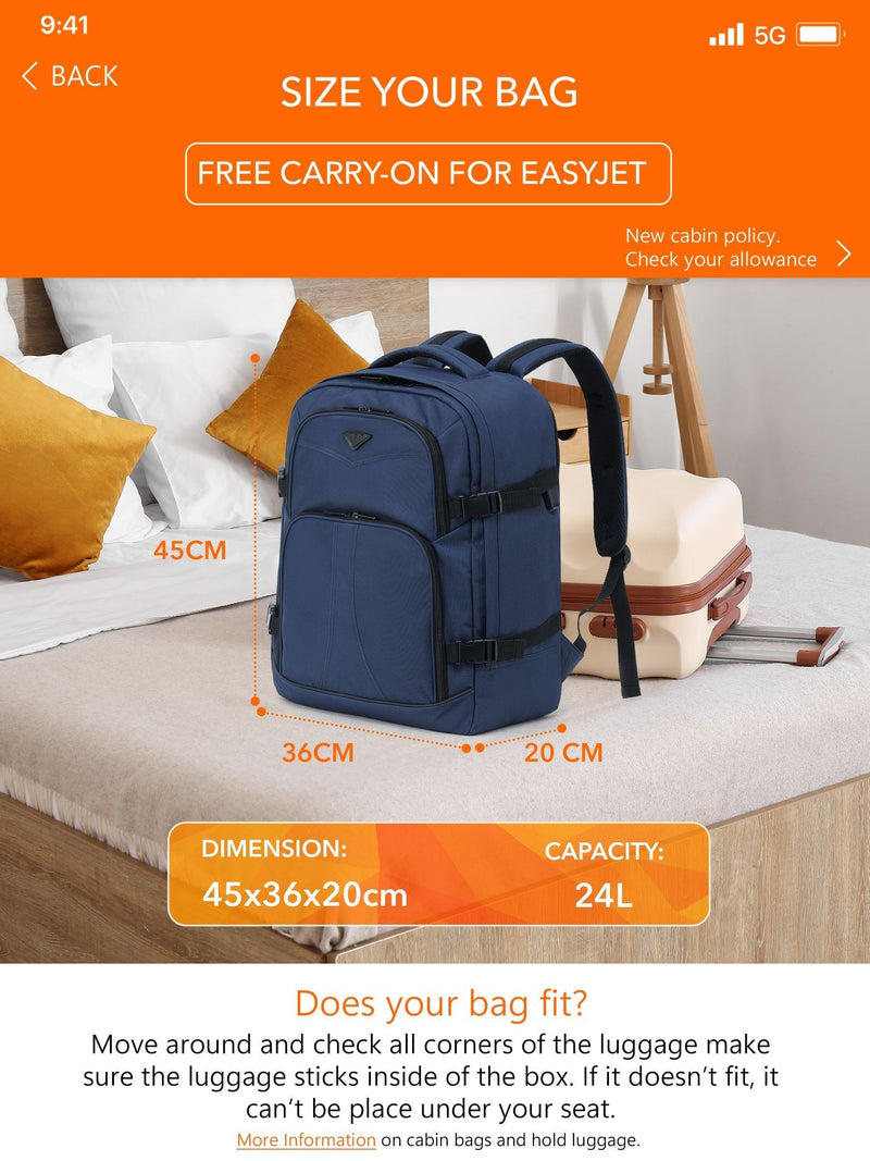 Flight Knight black carry-on rucksack 24L (British brand)