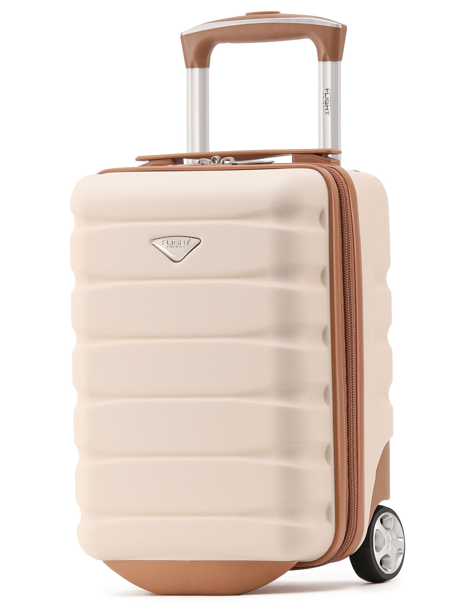 Flight Knight Cream Ryanair Underseat 2 Wheel ABS Hard Case Cabin Carry-On Hand Luggage Suitcase
