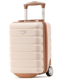 Flight Knight Cream Ryanair Underseat 2 Wheel ABS Hard Case Cabin Carry-On Hand Luggage Suitcase