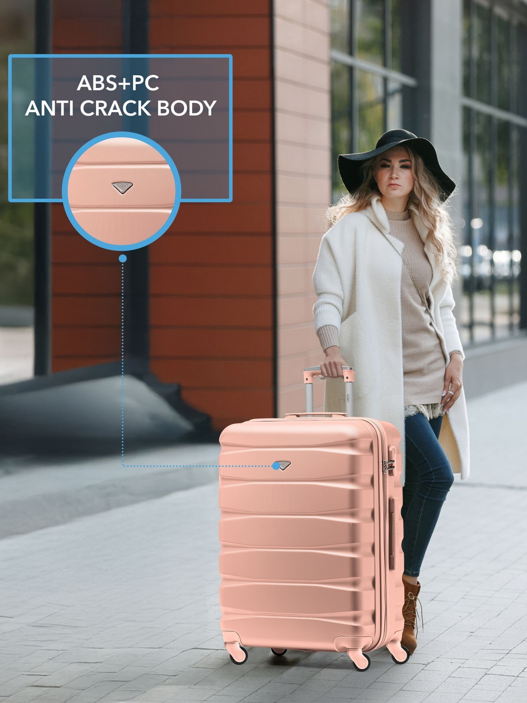 Flight Knight pink hardcase luggage set - British product