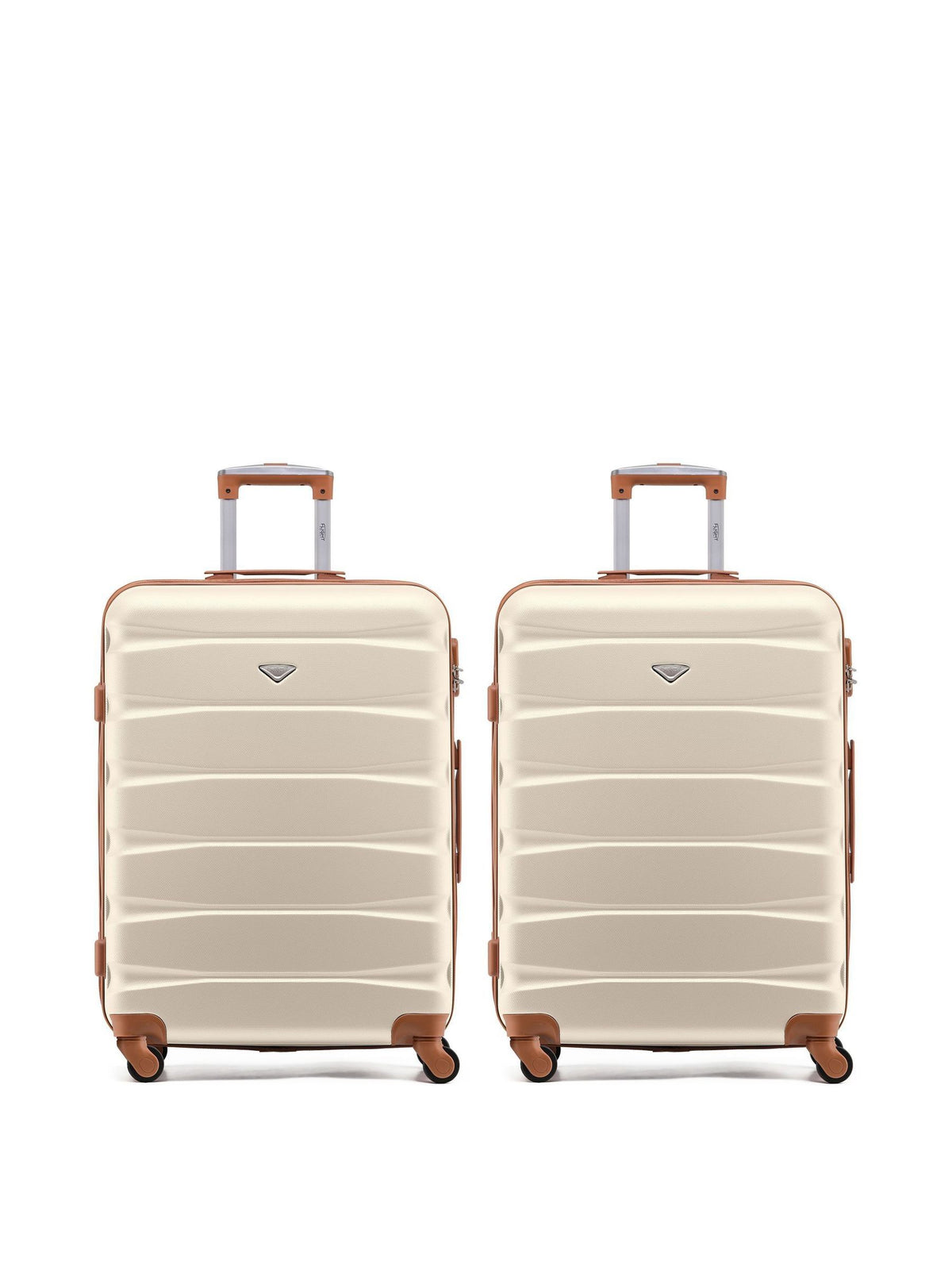 Flight Knight cream medium check-in luggage hardcase suitcase, UK version