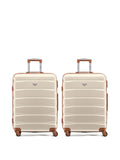 Flight Knight cream medium check-in luggage hardcase suitcase, UK version