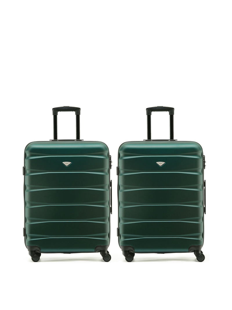 Flight Knight green medium hardcase suitcase set - British product