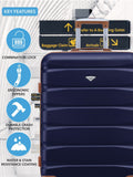 Flight Knight blue medium hardcase luggage set, imported from the UK