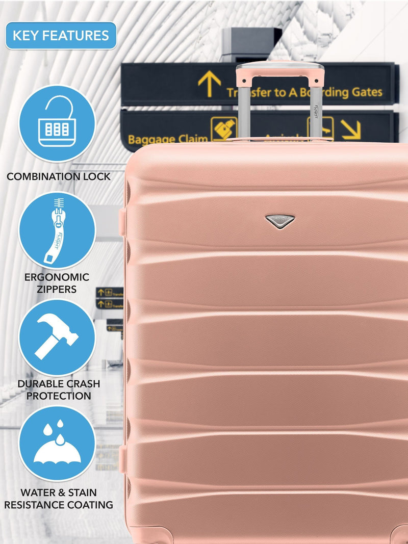 Flight Knight pink large suitcase set, imported from the UK