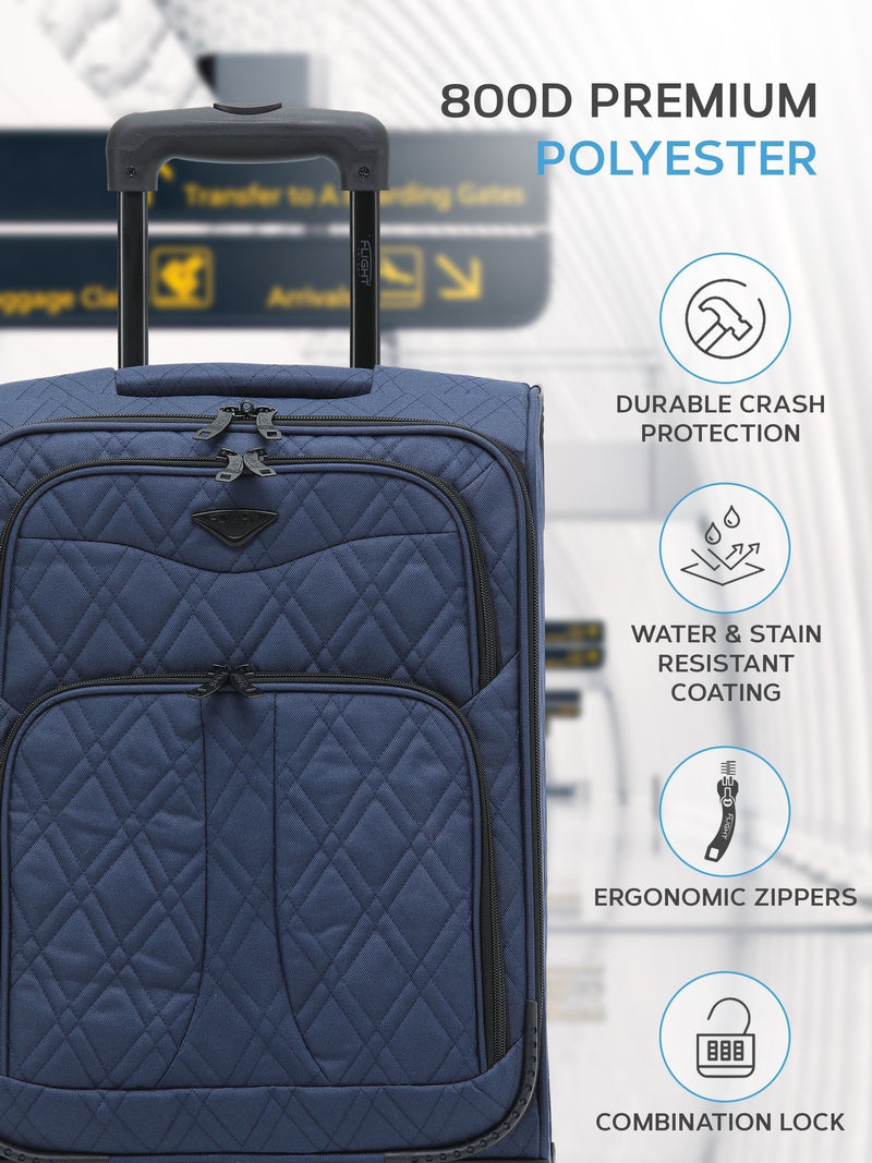 Flight Knight blue soft case carry on suitcase 21 inch, imported from the UK