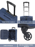 Flight Knight blue soft case carry on suitcase 21 inch, imported from the UK
