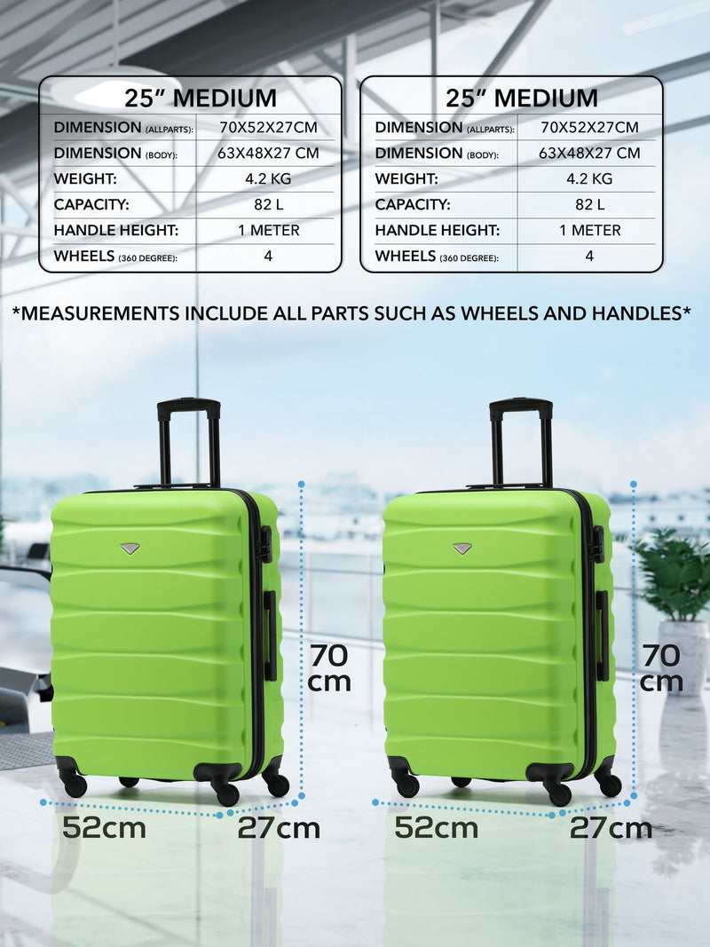 Flight Knight medium green hardcase suitcase, UK version