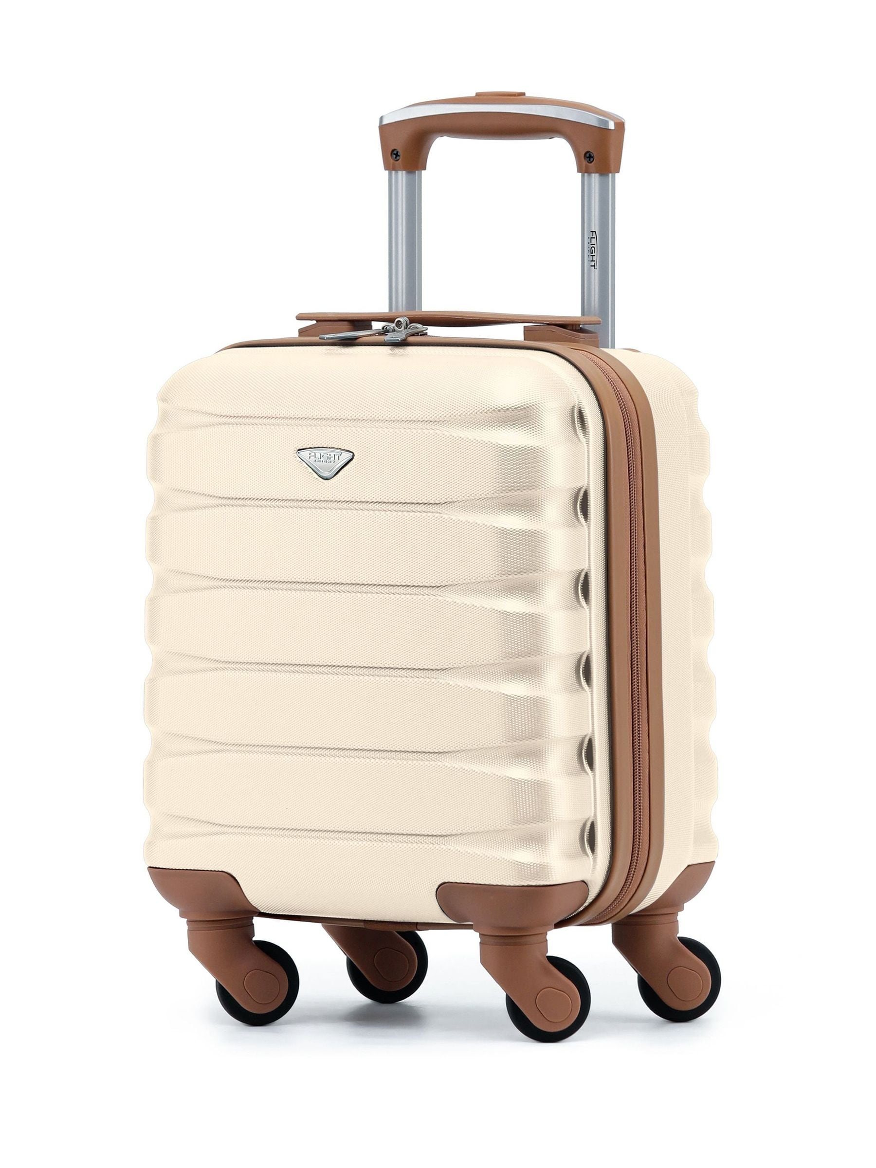 Flight Knight Silver Lightweight 4 Wheel ABS Hard Case Cabin Carry-On Suitcase 40x30x20cm