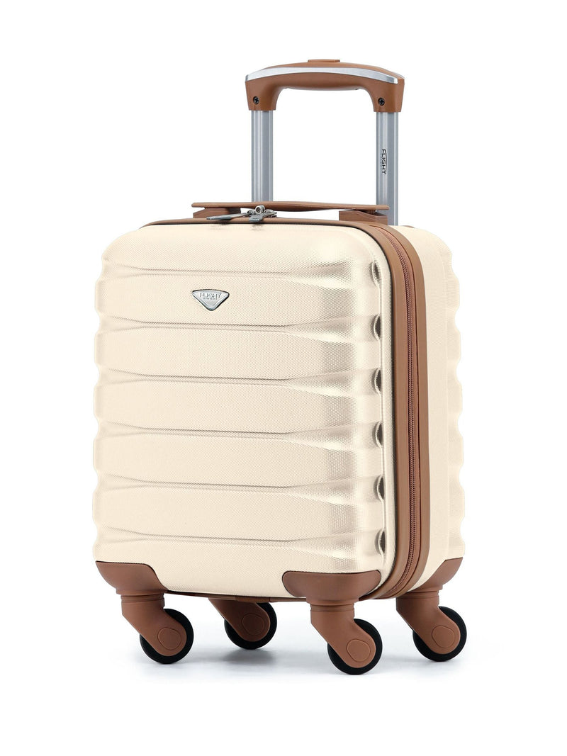 Flight Knight Silver Lightweight 4 Wheel ABS Hard Case Cabin Carry-On Suitcase 40x30x20cm