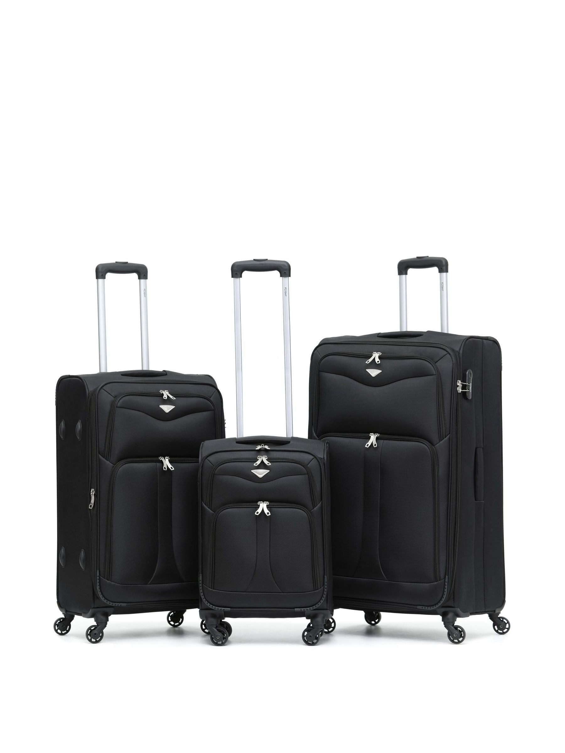 Flight Knight Purple Soft Luggage Set of 3 (Cabin, Medium, Large)