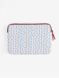 Cream blue love heart laptop sleeve 37cm x 26cm (British brand)