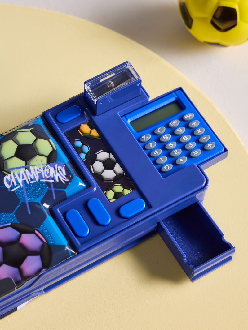 Navy football pop out pencil case with calculator - British product