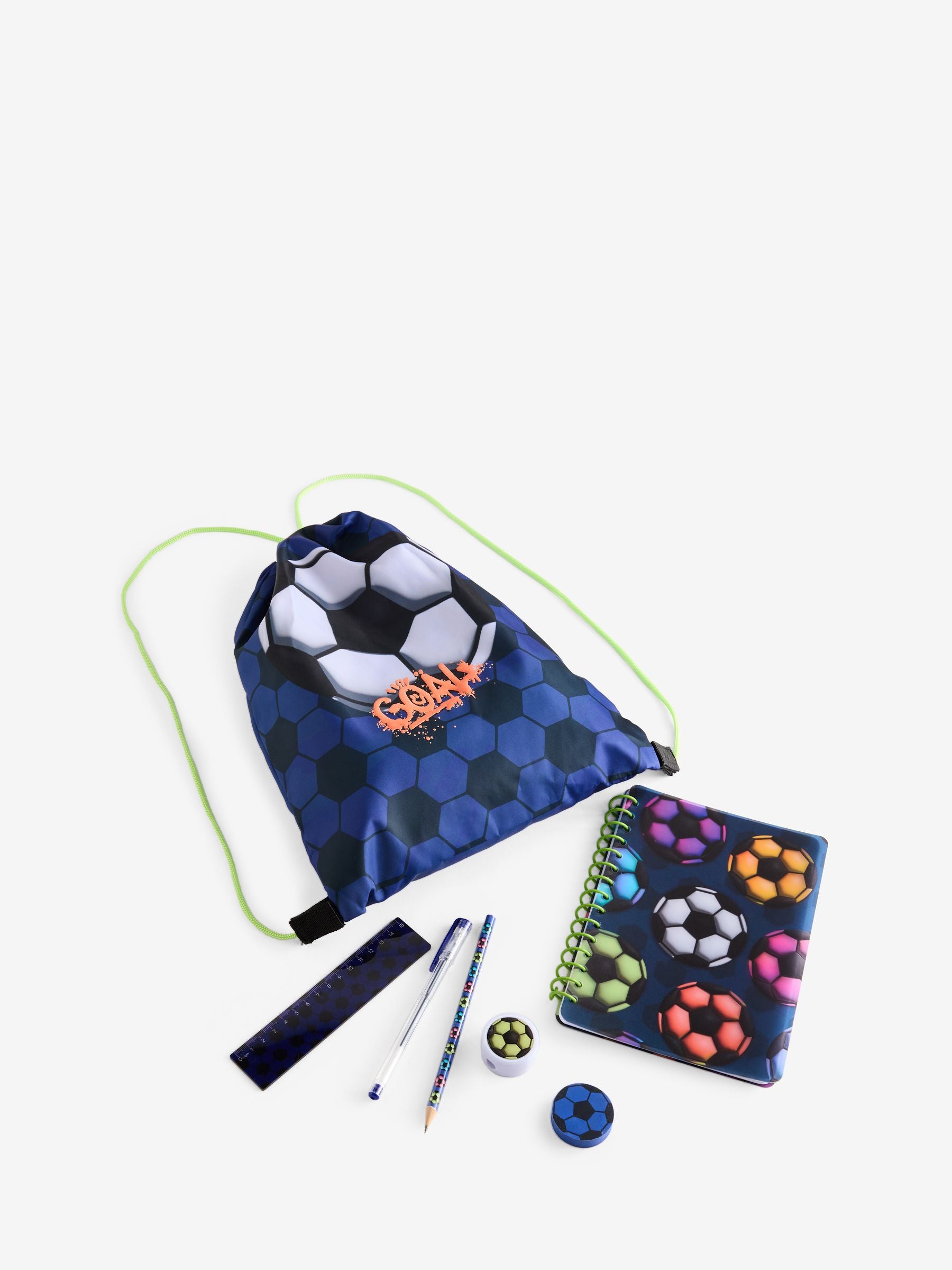 Navy football drawstring bag stationery set, UK version