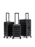 Flight Knight Silver 8 Wheels Aluminium Frame ABS Body Premium Travel Suitcase Set