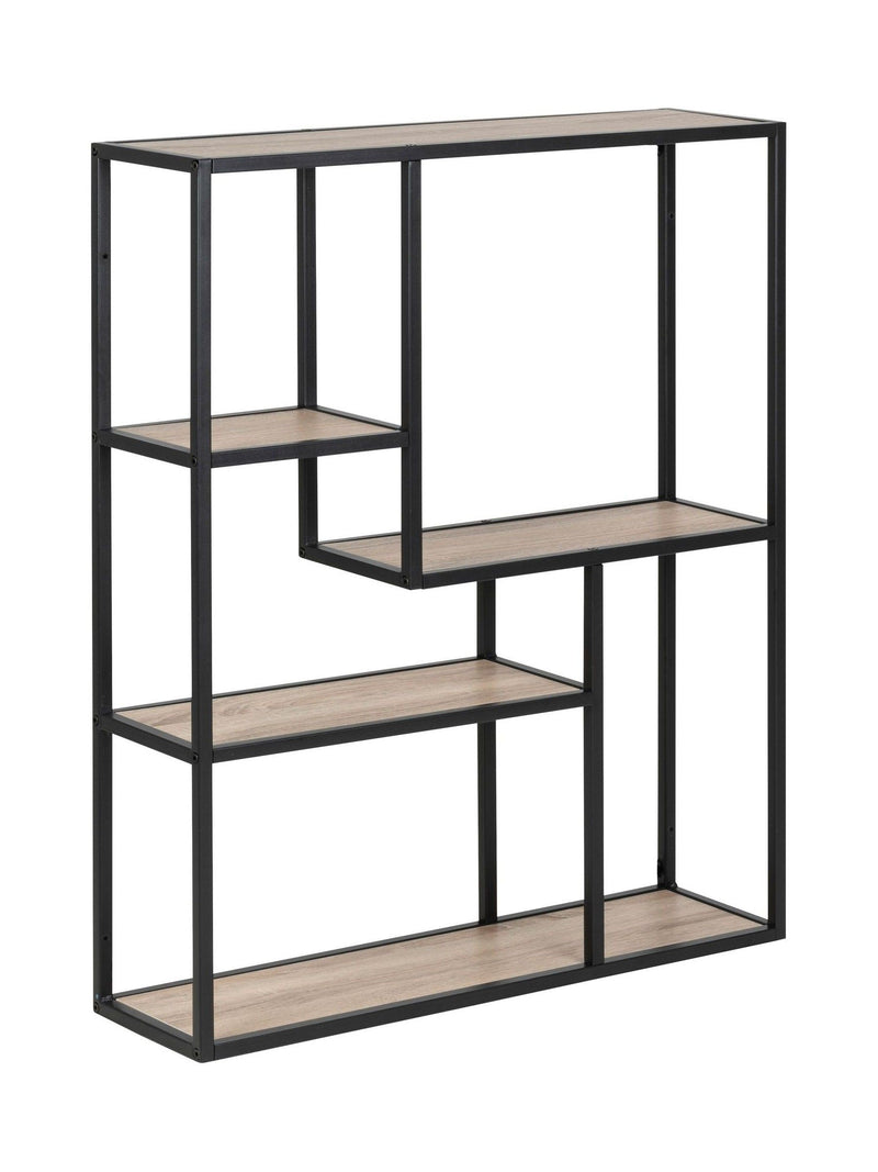 Actona Black Oak Seaford Metal Wall Shelf with 3 Additional Shelves