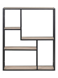 Actona Black Oak Seaford Metal Wall Shelf with 3 Additional Shelves