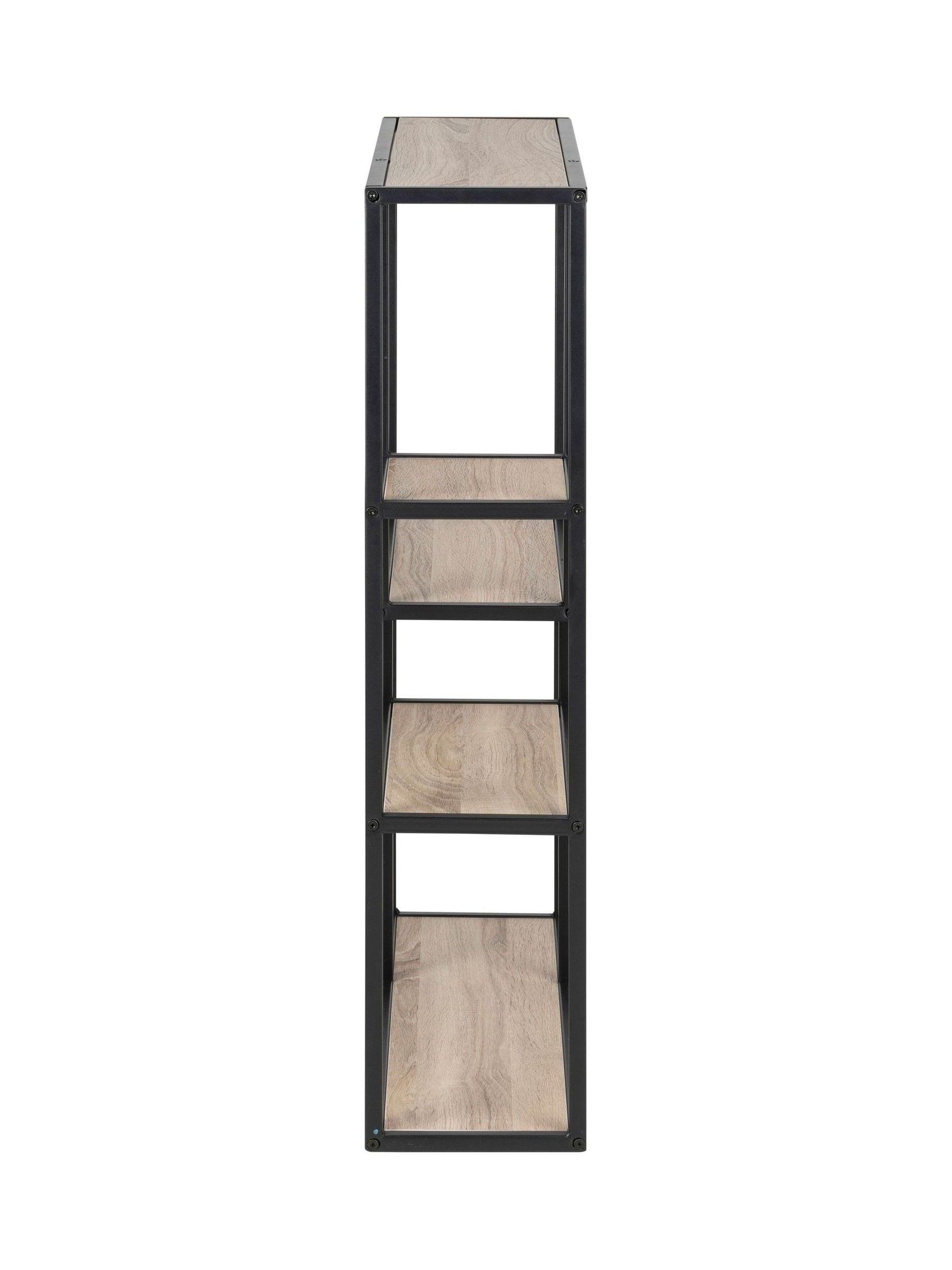 Actona Black Oak Seaford Metal Wall Shelf with 3 Additional Shelves