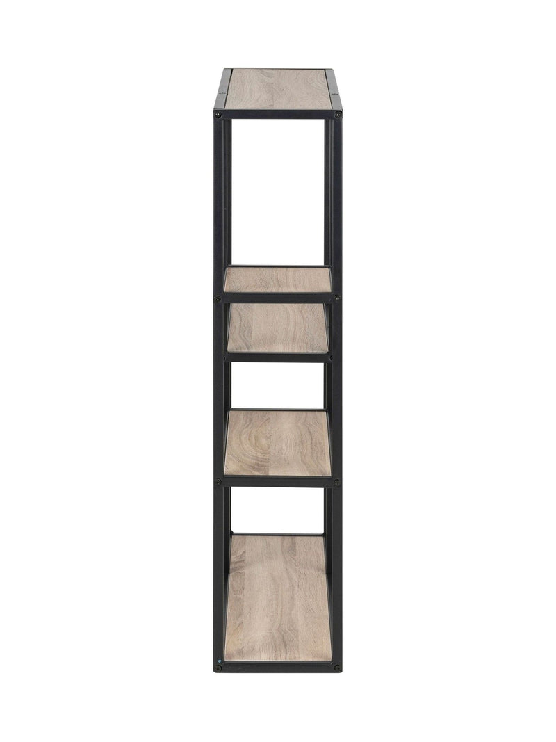 Actona Black Oak Seaford Metal Wall Shelf with 3 Additional Shelves